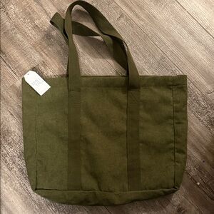 Time and Tru Forest Green Canvas Tote